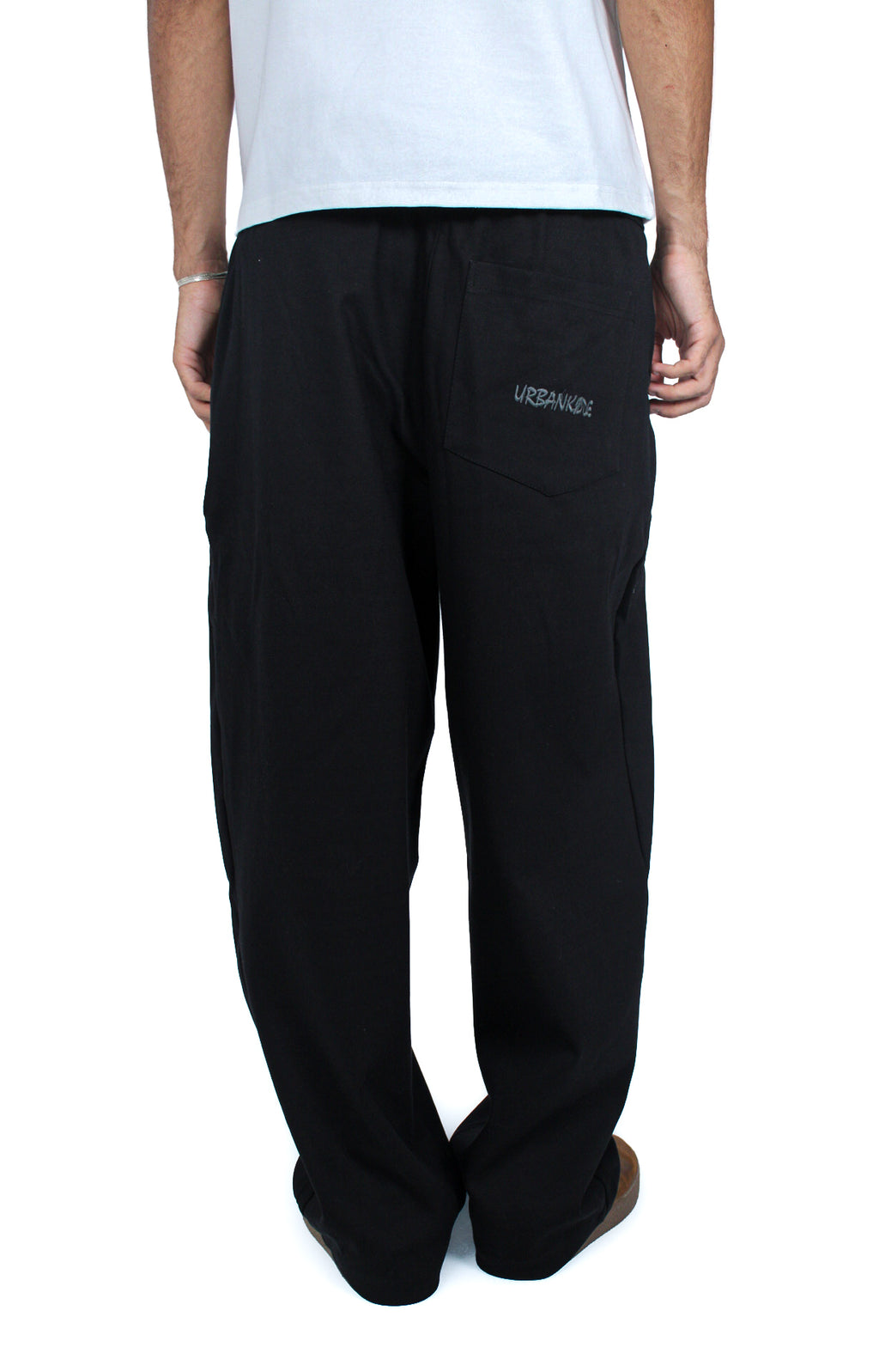 Pleated Balloon-Fit Pants in Black, back view