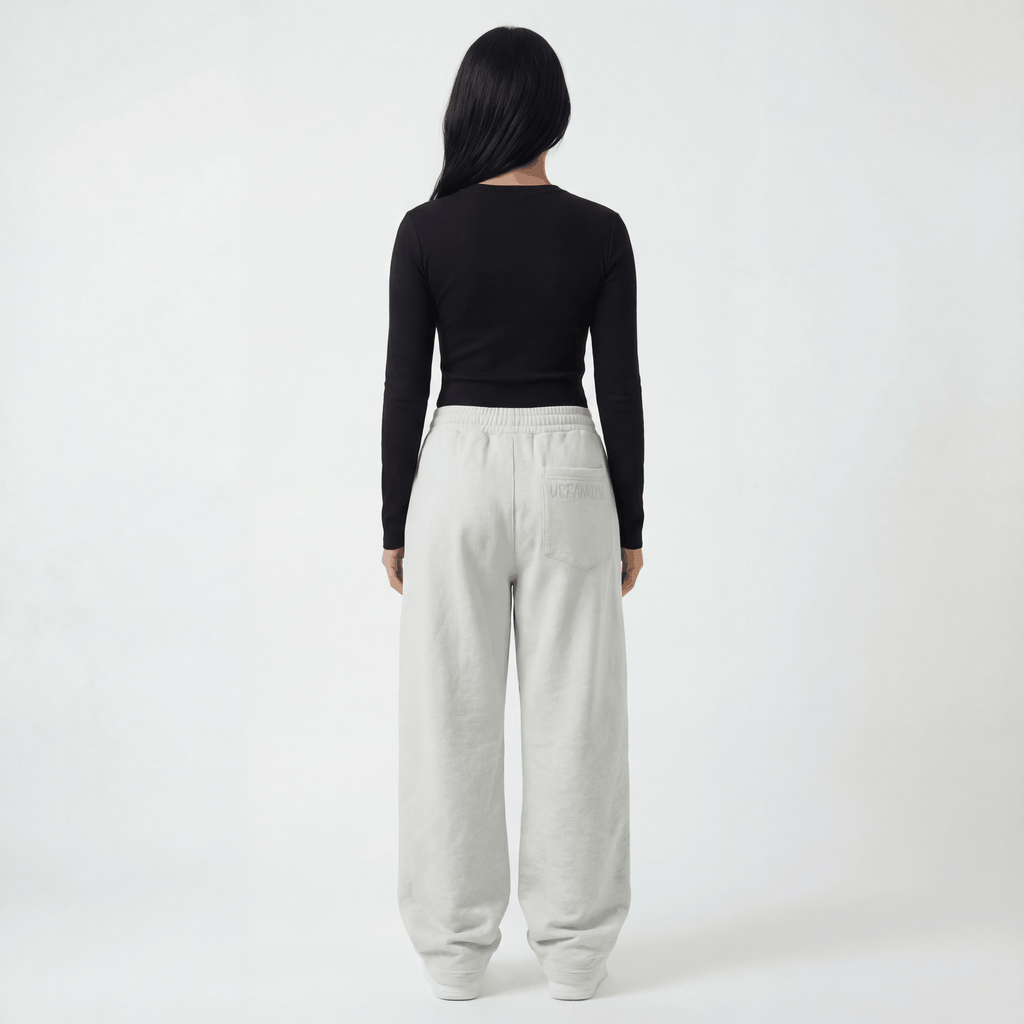 Essential Long Sleeve Top in Black, back view