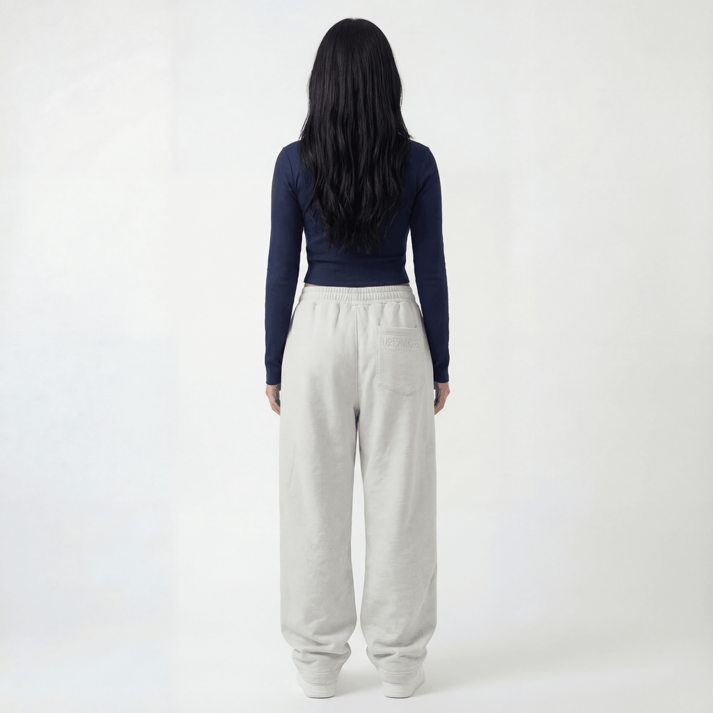 Essential Long Sleeve Top in White, back view
